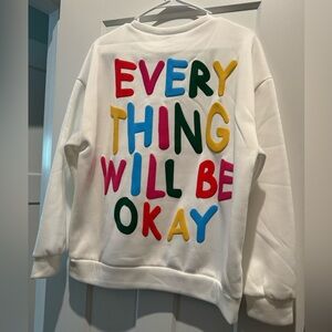 SHEIN EZwear Slogan Graphic Drop Shoulder Sweatshirt
